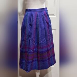 Vintage Pendleton Vintage Wool Pleated Skirt Blue Purple Magenta